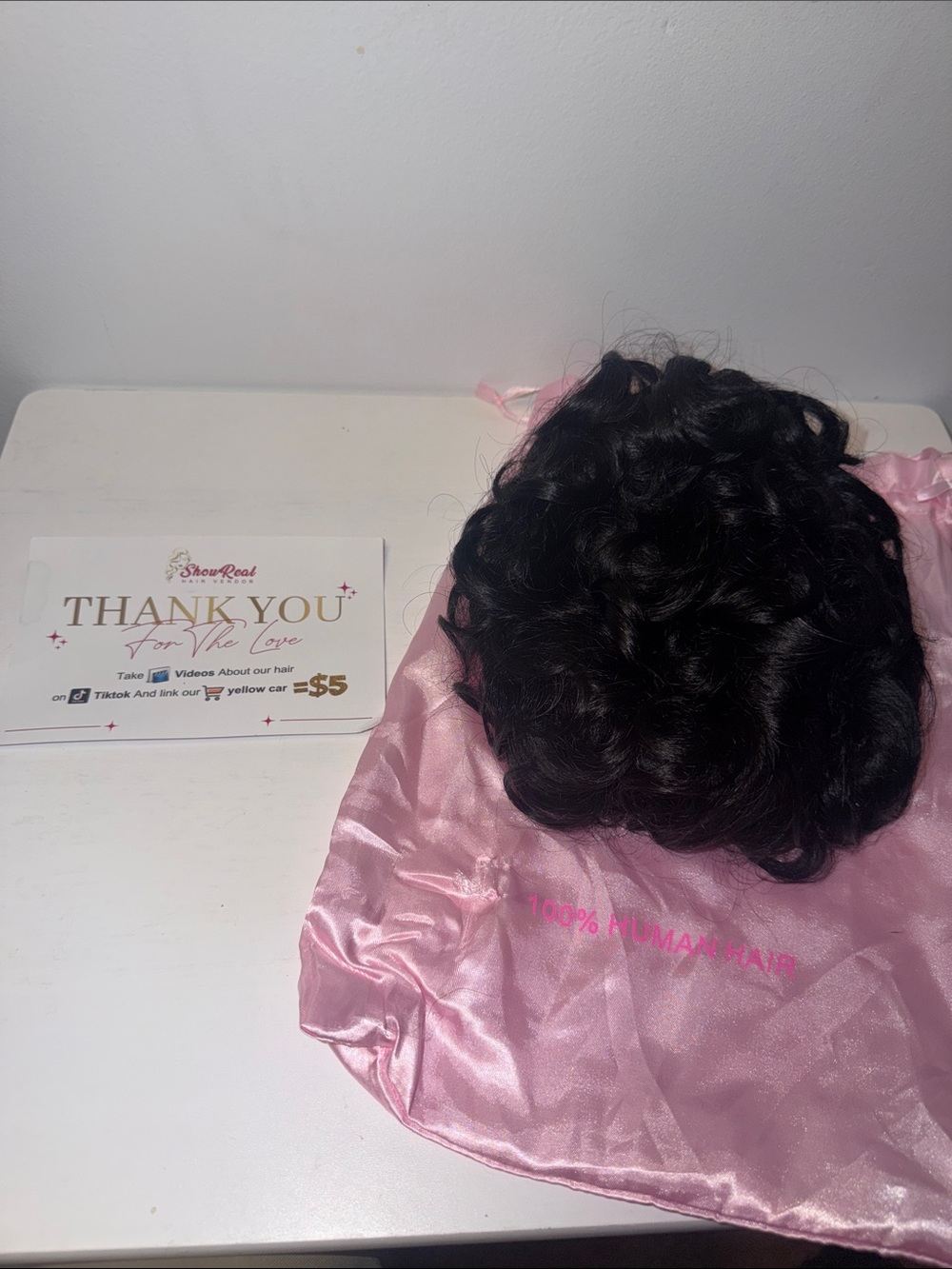 100% Human Hair Curly Hairpiece - Black
